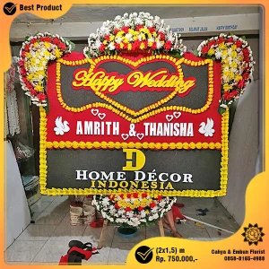 Bunga Papan Happy Wedding 2x1.5m Model BP-013