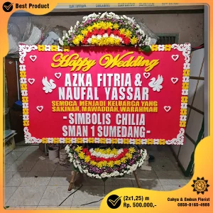 Bunga Papan Happy Wedding 2x1.25m Model BP-044