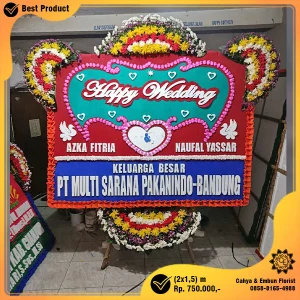 Bunga Papan Happy Wedding 2x1.5m Model BP-051