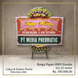 Bunga Papan Happy Wedding 2x1.25m Model BP-1781514257076