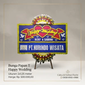 Bunga Papan Happy Wedding 2x1.25m Model BP-1781515397687